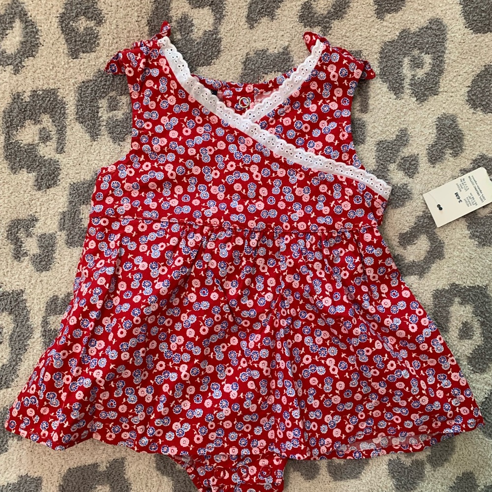 🆕 nwt baby girl romper with attached bloomer 3-6 month organic cotton